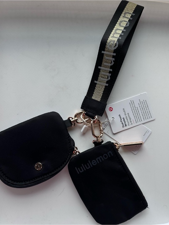 lululemon athletica Accessories - lululemon athletica Black and Gold Key & Card Holder Wristlet